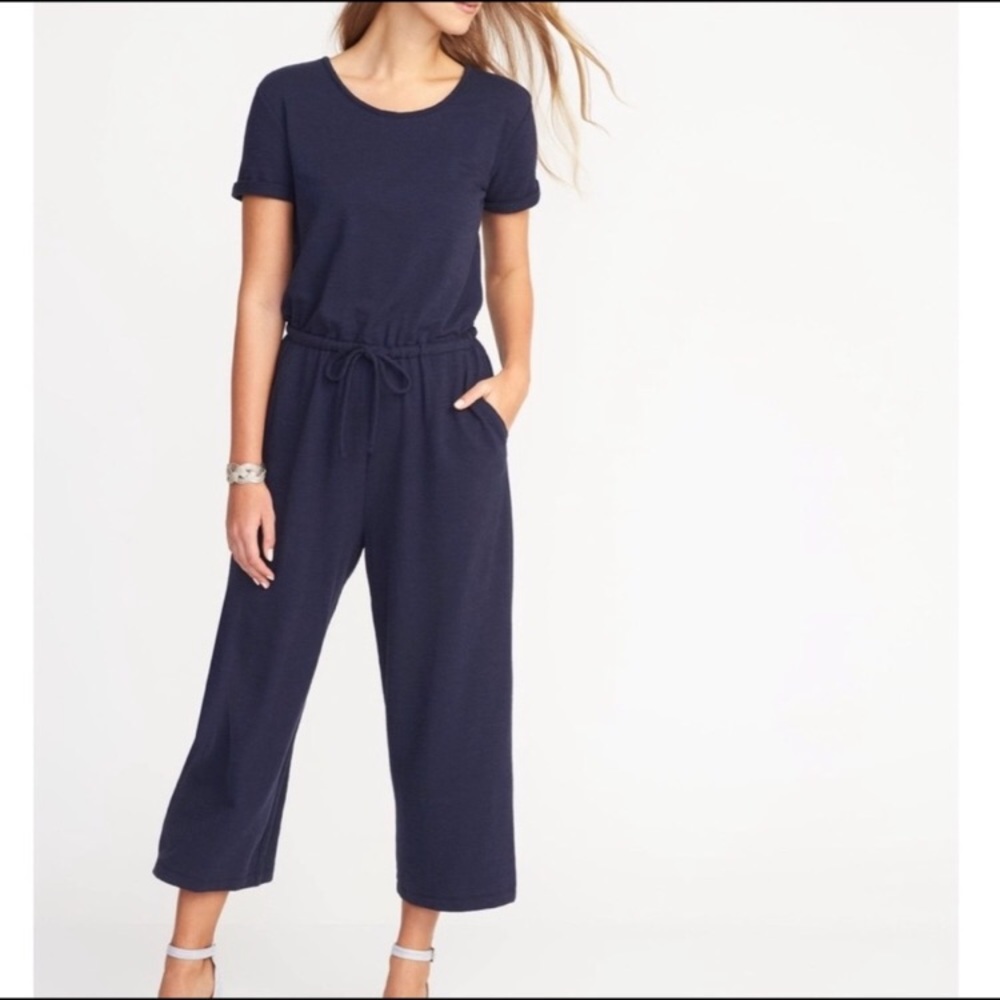 Blue back wrap jumpsuit from old navy